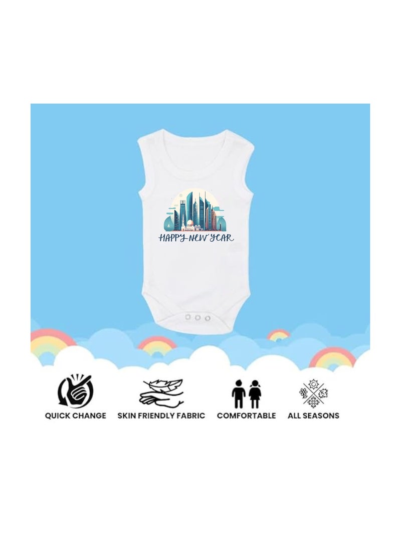 PRINTSHOP4ME Abu Dhabi New Year's Soft Cotton Baby Onesie Bodysuit Sleeve Less-Perfect Outfit Celebration For New Year-Gift for Baby Shower - Image 4