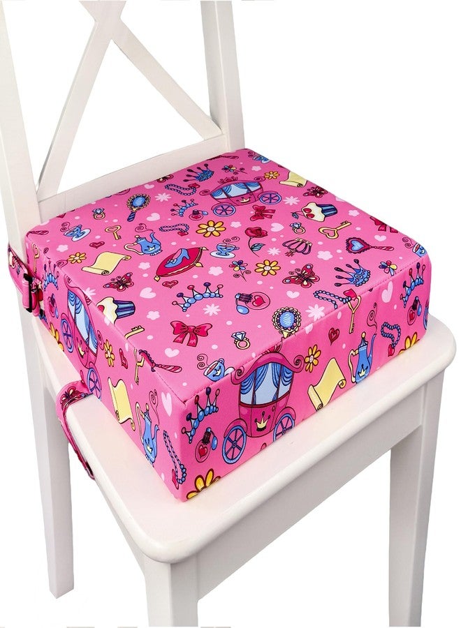 Ballad Toddler Booster Seat for Dining Table & Kitchen Chairs - Premium Foam with Non-Slip Bottom & Double Adjustable Straps, Safety Certified, Portable Travel &Easy to Clean (Pink Princess) - Image 1