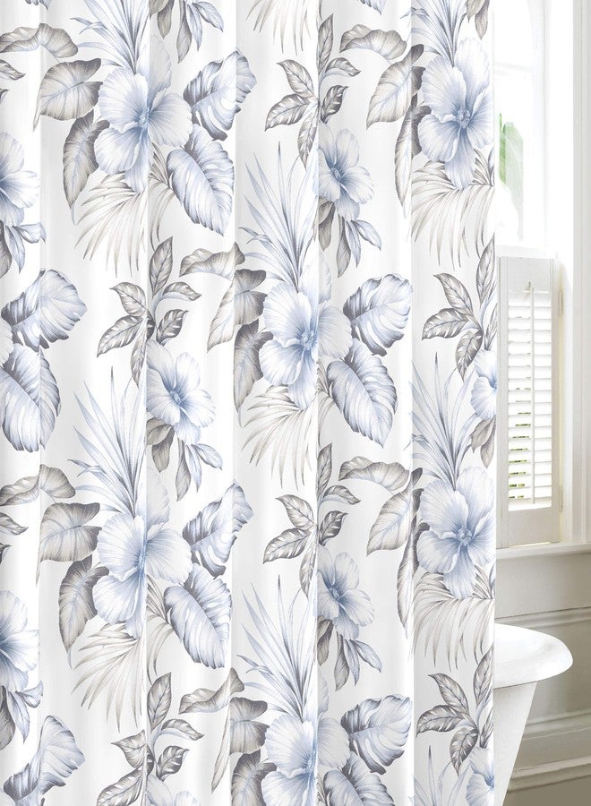 Tommy Bahama Laura Ashley Home - Shower Curtain, Stylish Cotton Bathroom Decor, Elegant Floral Home Decor (Adelina White, 72" x 72") - Image 2