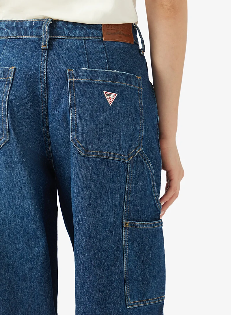 Guess  Barrel Carpenter High Waist Wide Leg Jeans for Women | Best Price UAE
