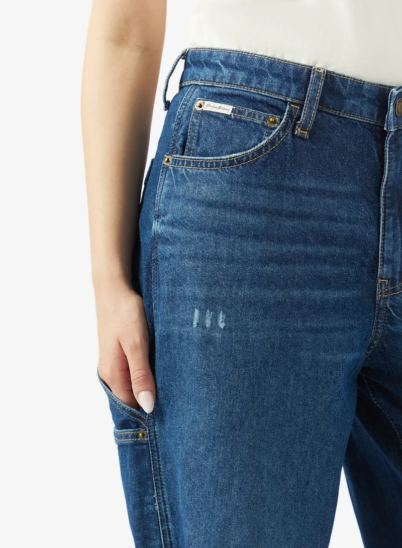 Guess  Barrel Carpenter High Waist Wide Leg Jeans for Women | Best Price UAE