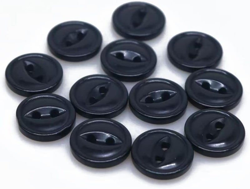 Button,100pcs 9mm/10mm/11mm/12mm/15mm/18mm Polyester Button Cute Fisheye Buckle Sewing Button Accessories Resin Shirt Button for DIY (Color : Red no Edge, Size : 18mm)(White with Edge,10mm) - Image 2