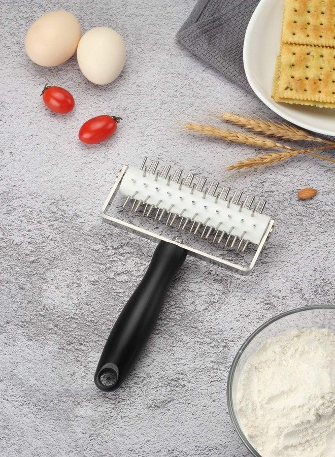 VINMEN AMPSEVEN Pizza Dough Docker Roller - Professional Stainless Steel Pastry Docker Roller with Spike for Homemade Baking Cake crackers Pie Hole Maker,Prevent Dough from Blistering - Image 4