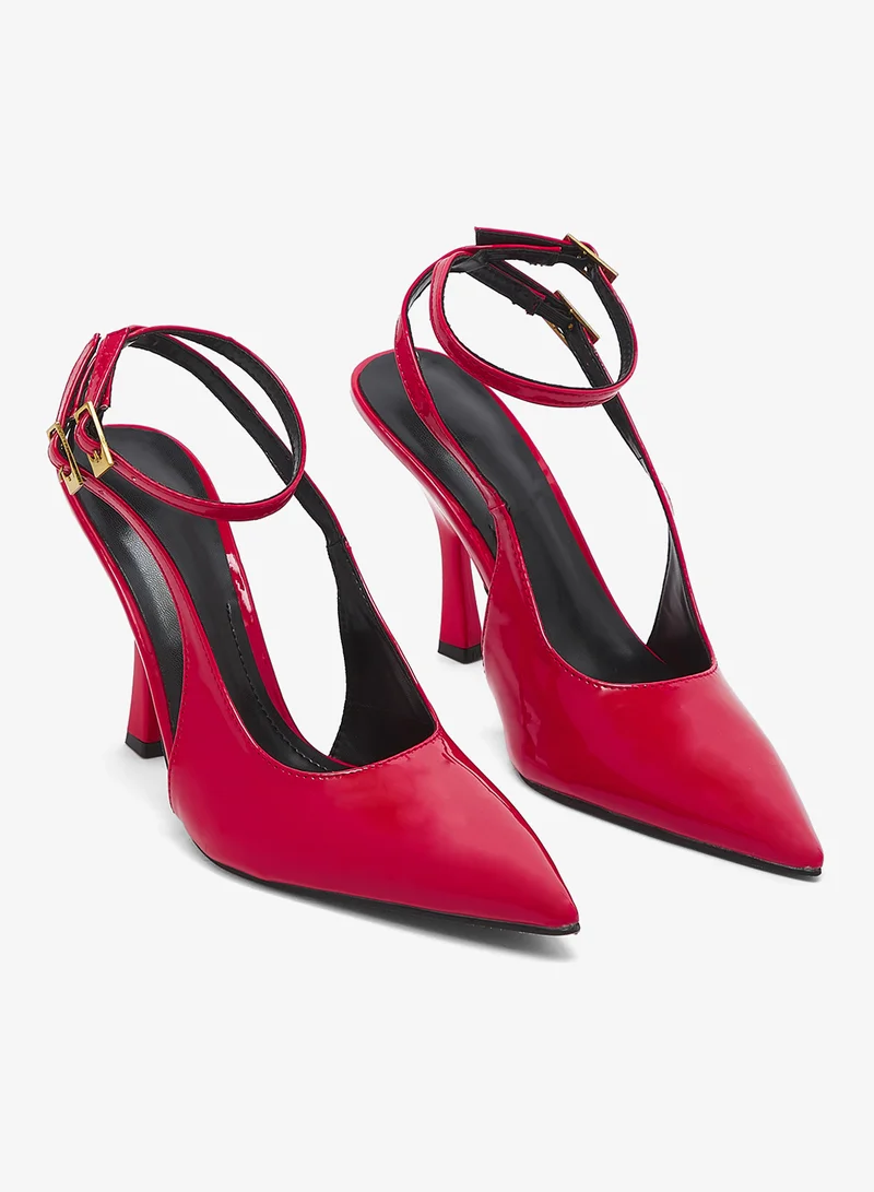 ELLA Red Sling Back Mid Heel Pumps for Women | Best Price UAE