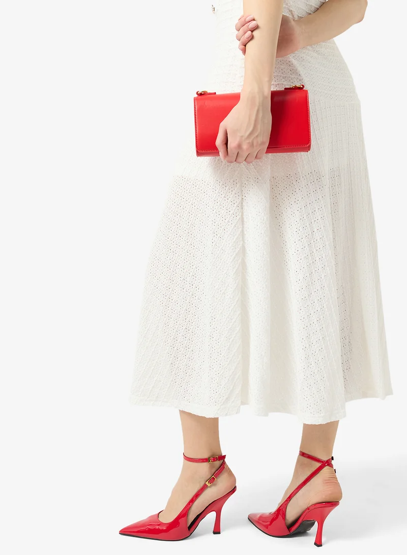 ELLA Red Sling Back Mid Heel Pumps for Women | Best Price UAE