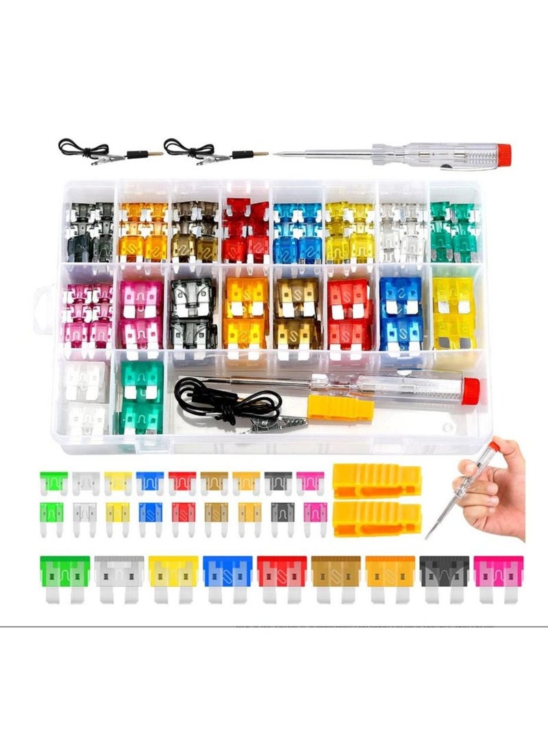 Ainawo Fuse Assortment Kit,306pcs Car Boat Truck SUV Auto Automotive Assorted Replacement Blade Fuses Standard & Mini & Low Profile Mini-2A 5A 7.5A 10A 15A 20A 25A 30A 35A with Fuse Puller Circuit Tester - Image 1