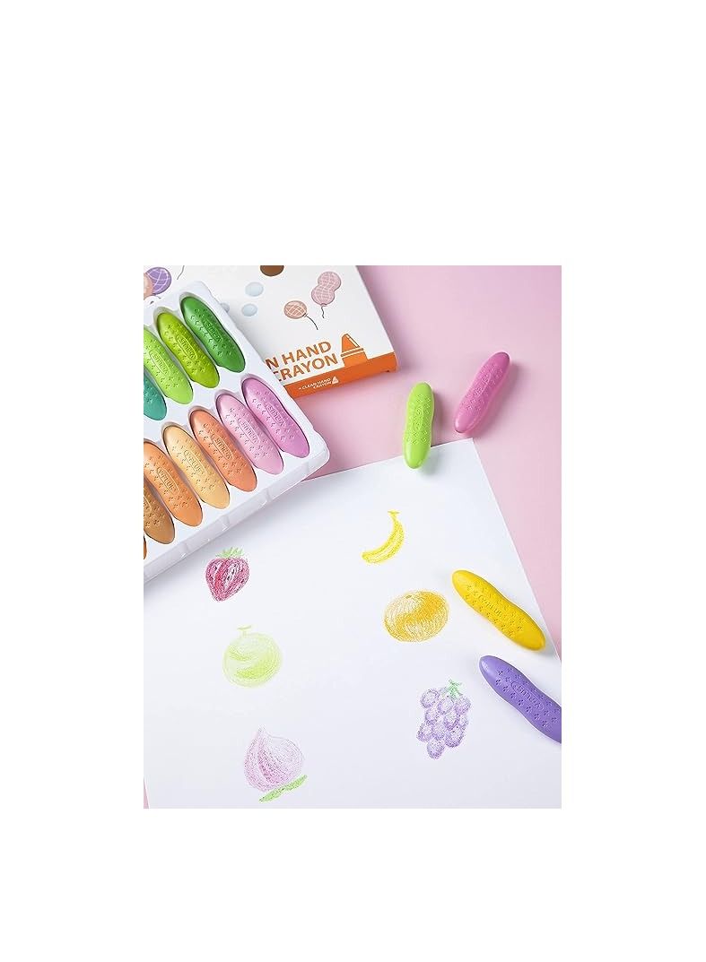 YPlus Peanut Crayons For Kids 12 Pastel Colors Washable Toddler Crayons Nontoxic Baby Crayons For Ages 24 13 48 Coloring Art Supplies - Image 2