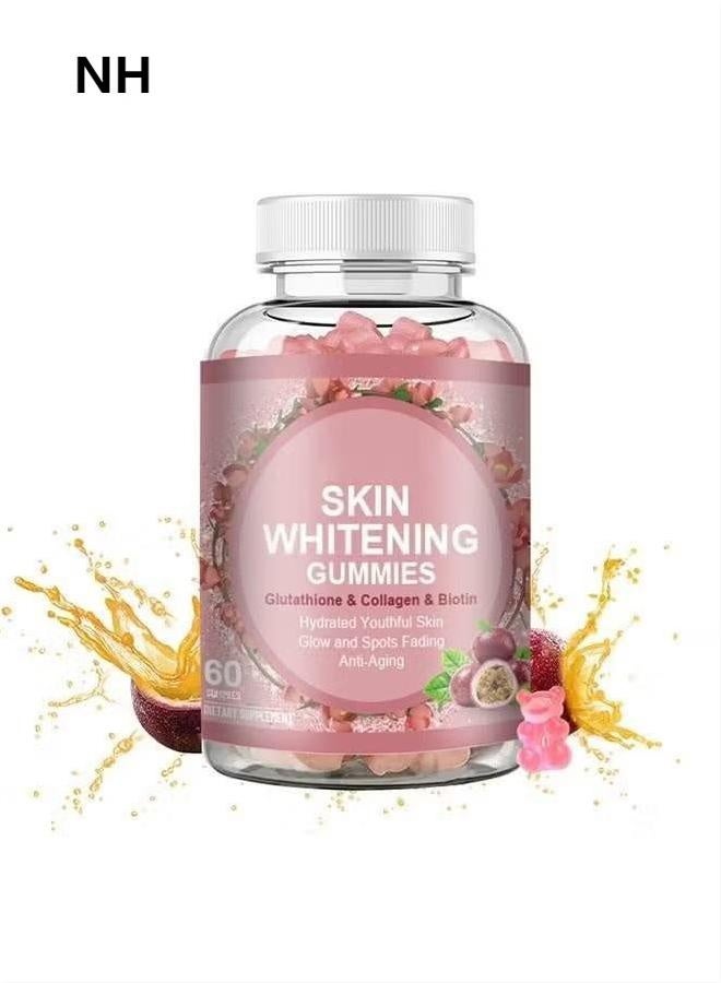NH Vegan Collagen Gummies | with Glutathione, 60 Count | for Skin Brightening, Hair & Nail Support | Unisex - Image 1