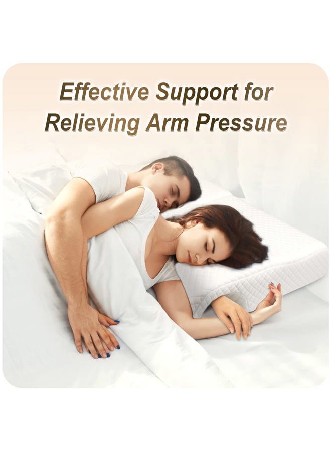 HOMCA Memory Foam Cuddle Pillow for Couples, Side Sleeper Pillow with Arm Hole, Ergonomic Support for Head, Neck and Arm with Breathable Washable Pillowcase - Image 5