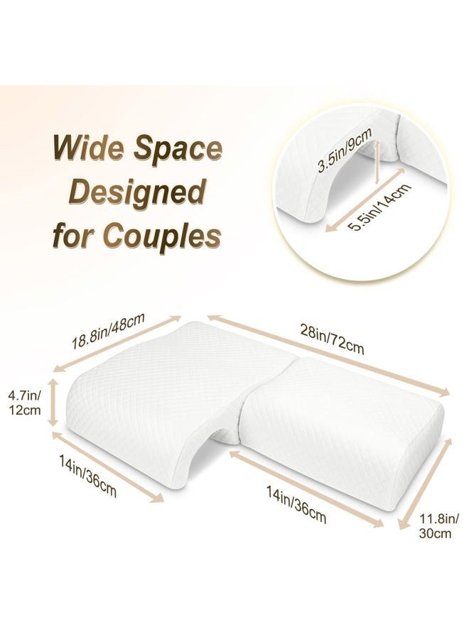 HOMCA Memory Foam Cuddle Pillow for Couples, Side Sleeper Pillow with Arm Hole, Ergonomic Support for Head, Neck and Arm with Breathable Washable Pillowcase - Image 4