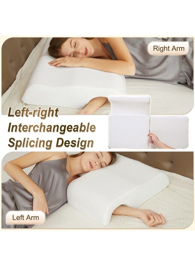 HOMCA Memory Foam Cuddle Pillow for Couples, Side Sleeper Pillow with Arm Hole, Ergonomic Support for Head, Neck and Arm with Breathable Washable Pillowcase - Image 3