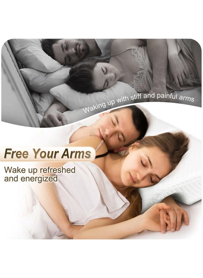 HOMCA Memory Foam Cuddle Pillow for Couples, Side Sleeper Pillow with Arm Hole, Ergonomic Support for Head, Neck and Arm with Breathable Washable Pillowcase - Image 2