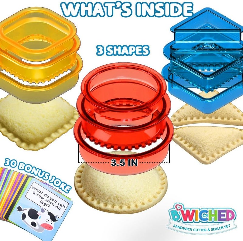 Savoychef Sandwich Cutter and Sealer - Crustless Sandwich Maker - Cut and Seal - Lunch Box and Bento Box - Boys, Girls, Kids Lunch - Sandwich Cutters for Kids - Triangle, Circle, Square - Image 2
