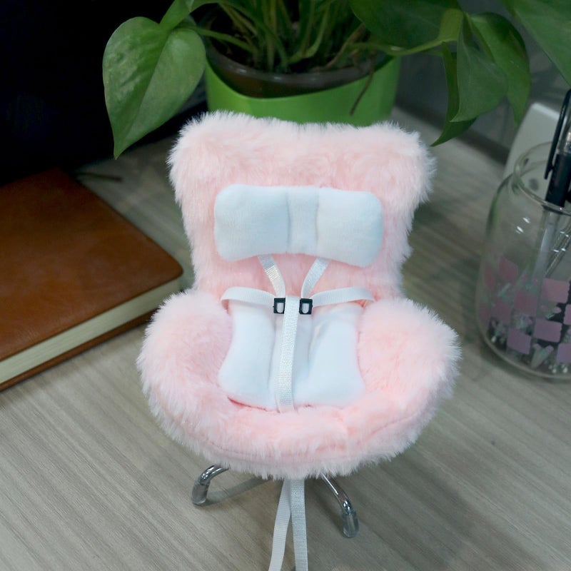 Walant Doll Car Seat Compatible with Labubu, Chair for 10-17cm Dolls - Adjustable Safety Strap, Air Vent Clip & Desktop Stand, Soft Cushion, Cute Car Ornament Gift for Collectors & Fans (Pink) - Image 2