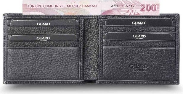 Guard Matte Black Classic Leather Men's Wallet  - Image 2