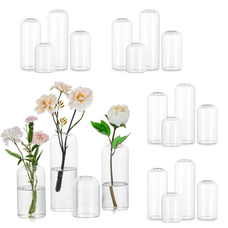 Hewory Glass Bud Vases for Flowers: Set of 20 Modern Small Flower Vases for Centerpieces - Clear Table Decoration for Wedding Party Events Home Decor Floral Arrangement - Image 1