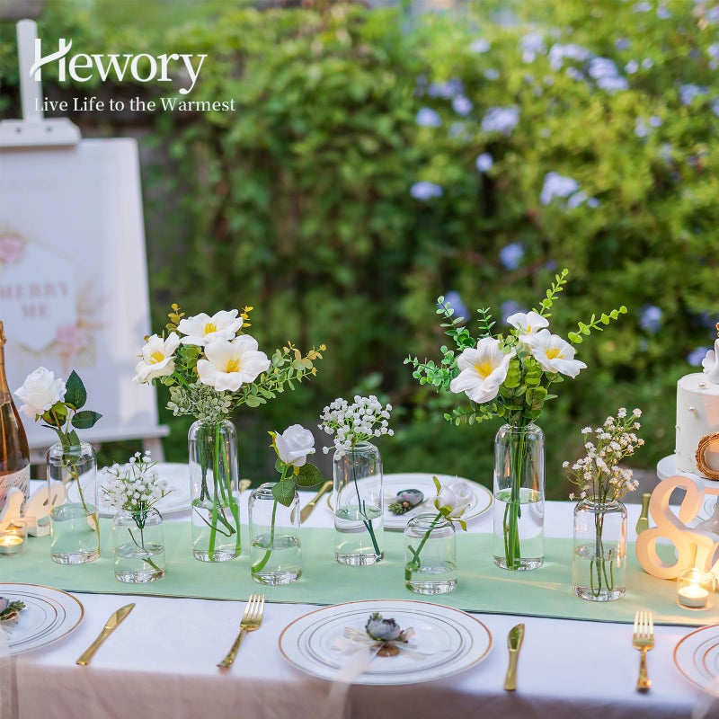 Hewory Glass Bud Vases for Flowers: Set of 20 Modern Small Flower Vases for Centerpieces - Clear Table Decoration for Wedding Party Events Home Decor Floral Arrangement - Image 4