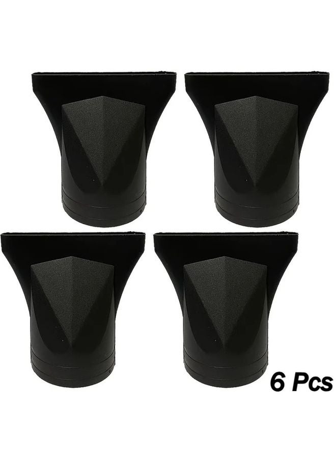 6 قطع فوهات مجفف الشعر السوداء المركزة لمجففات الشعر الأيونية، تصفيف صالون ومنزلي - Image 2