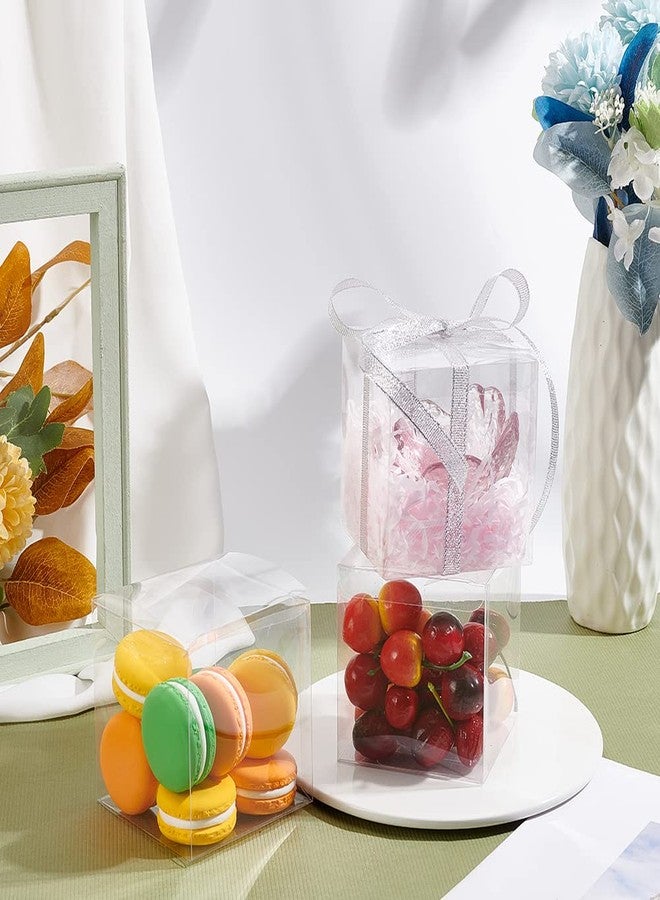 BENECREAT 30 Pack 3.5x3.5x3.5 Inch Clear Plastic Easter Party Favor Box PVC Candy Gift Wrap Boxes for Wedding Party Candy Cookie Choclates Treat - Image 5