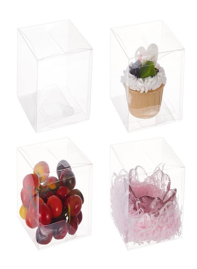 BENECREAT 30 Pack 3.5x3.5x3.5 Inch Clear Plastic Easter Party Favor Box PVC Candy Gift Wrap Boxes for Wedding Party Candy Cookie Choclates Treat - Image 1