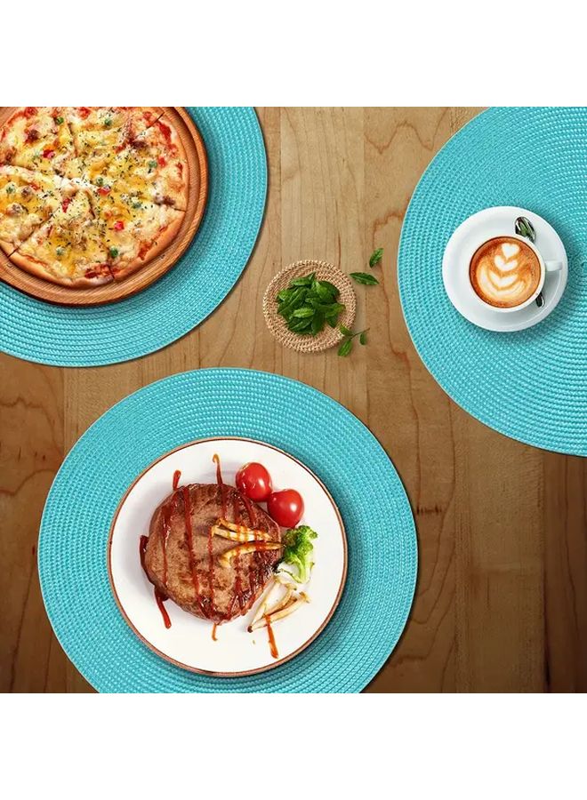 3 Pcs Sky Blue Placemats 15 Inch Durable PP Table Mats for Holiday Dining - Image 1