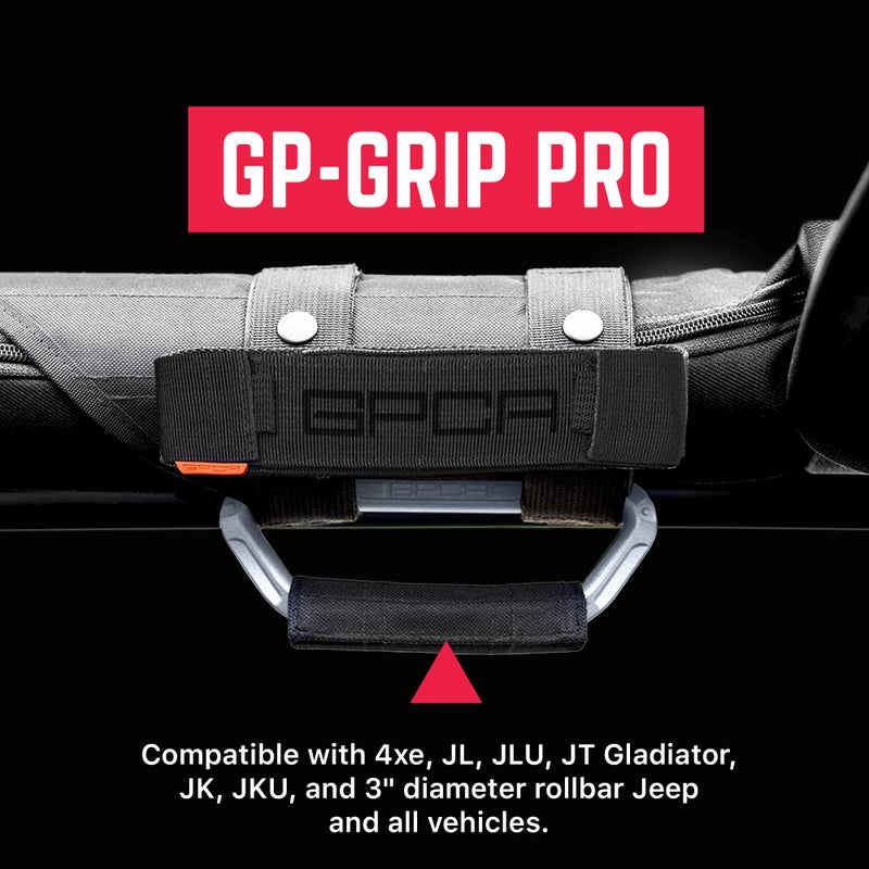 GPCA Metal Grab Handles for Jeep Wrangler 4xe, JL, JT, JK, Sport, Sahara, Rubicon and Gladiator 4DR/2DR 2007-2023 GP Grip PRO by GPCA, Foldable Patented 2 Packs, Billet Silver - Image 2