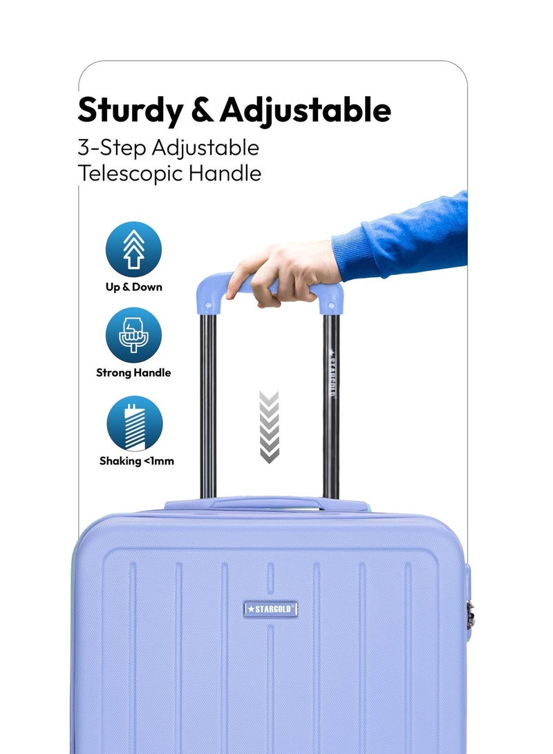 ستارجولد حقيبة سفر بمقصورة ذات 4 عجلات ذات جوانب صلبة مع قفل رقم 16 بوصة - Image 5