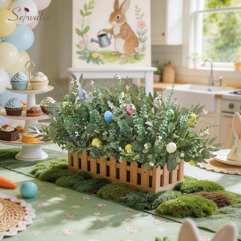 Serwalin 100pcs Artificial Mixed Eucalyptus Stems Leaves Bulk, 4Kinds Fake Greenery Silver Dollar Eucalyptus Leaves Picks,Faux Greenry Stems Sprays for DIY Bouquets Floral Arrangement Home Decor - Image 3