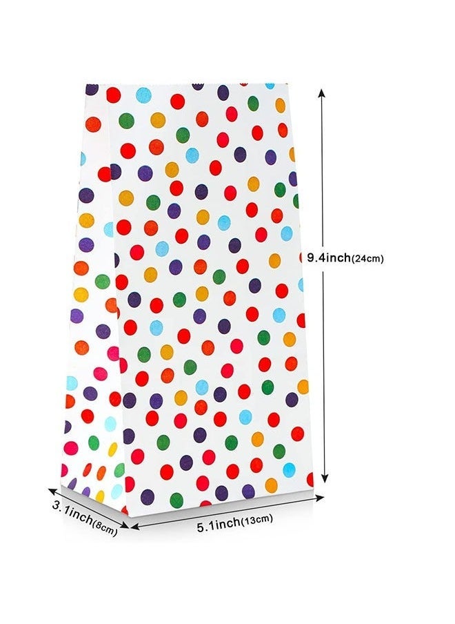 20-Piece Kraft Paper Candy Packaging Bags, Rainbow Dots and Stripe Party Bags for Birthday Wedding Party (5.1 x 3.1 x 9.4 Inch) - Image 2