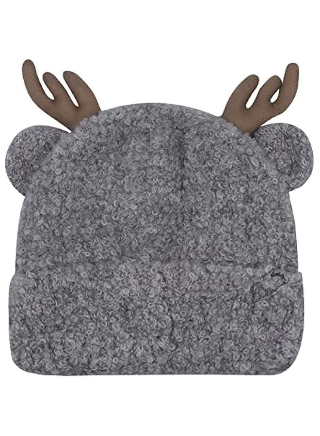 Cute Reindeer Moose Hat Winter Warm Knitted Beanie Cap  Antler Beanie Ski Skull Cap for Women Men - Image 4