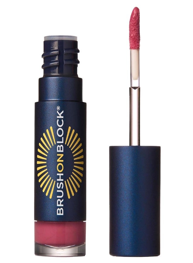 Brush On Block Sun Shine Protective Lip Oil SPF 30, Mineral Protection from UVA/UVB & Blue Light, Hydrating, Cruelty-Free, Gluten-Free, & Vegan, Peony - Image 1
