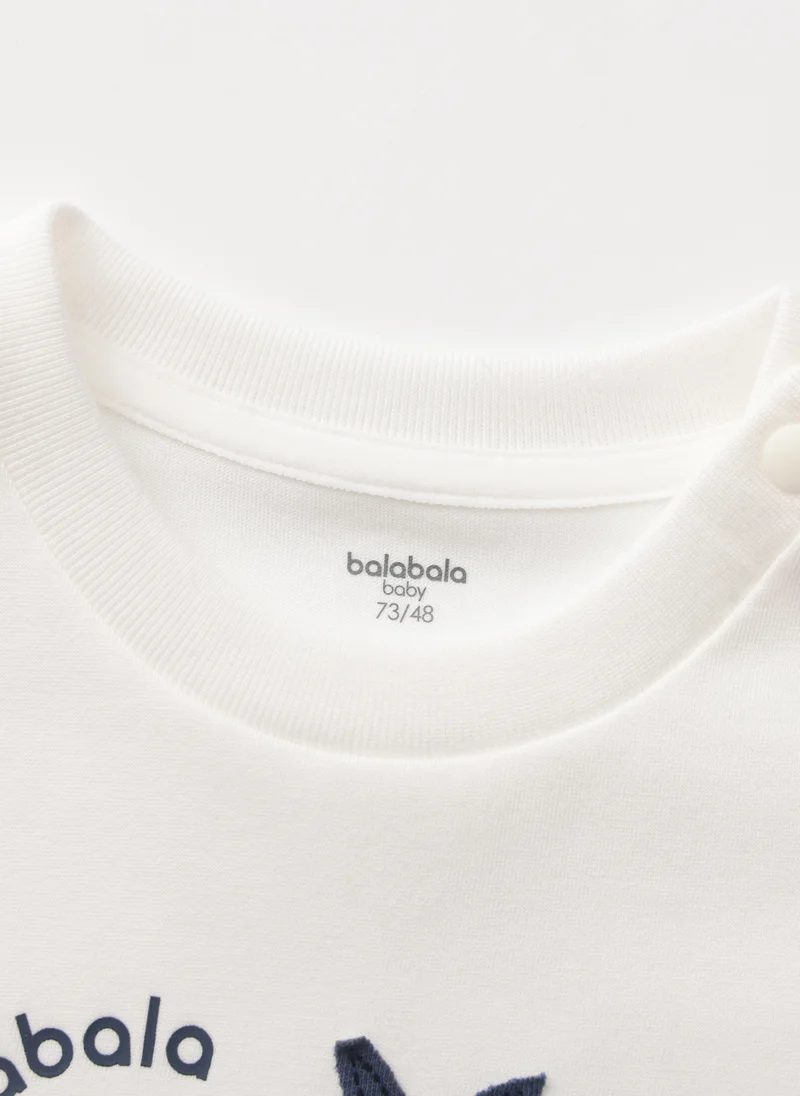 Balabala White Baby Boys Round v-neck long-sleeved T-shirt for Men | Best Price UAE