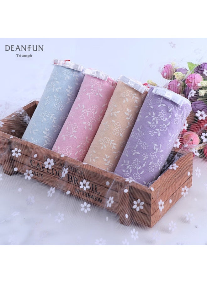 deanfun Die'anfen Valentine's Day Women's Underwear, 4-pack Gift Box, Mid-rise, Cotton, Printed Seamless, Triangle Panties, Size L - Image 3