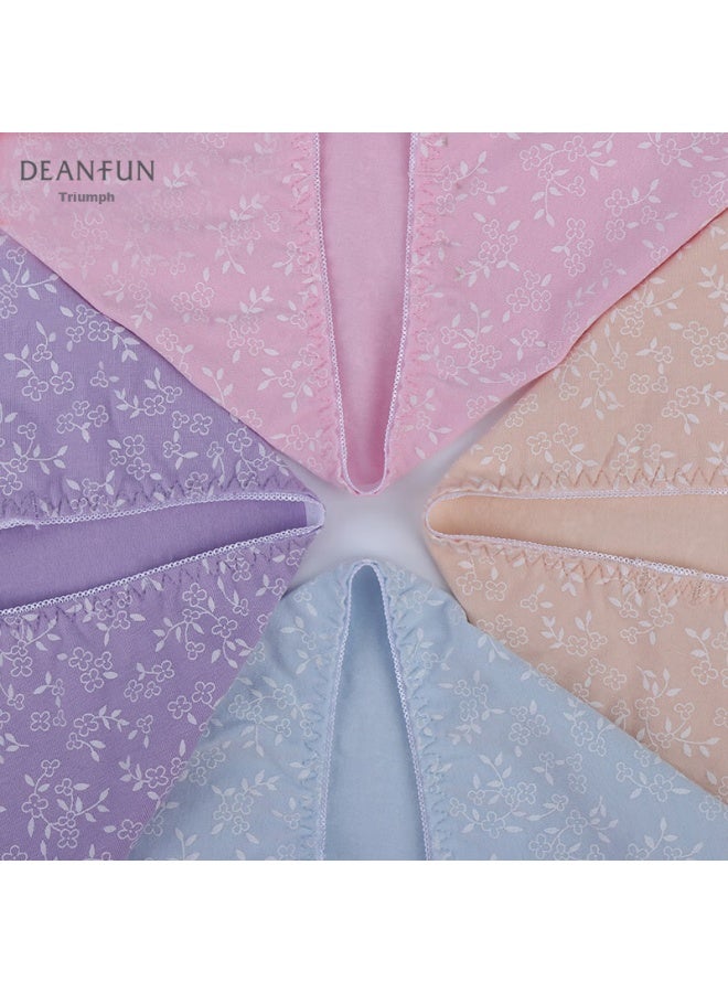 deanfun Die'anfen Valentine's Day Women's Underwear, 4-pack Gift Box, Mid-rise, Cotton, Printed Seamless, Triangle Panties, Size L - Image 4
