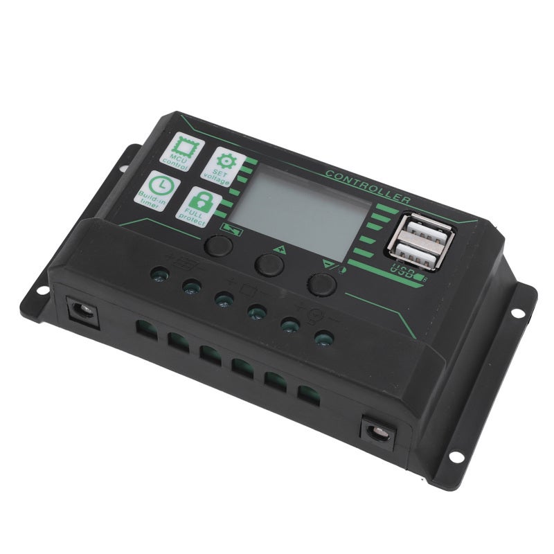 Solar Charge Controller 12V/24V Enhanced Low Self-Consumption Efficiency Multiple Load Control Modes Solar Regulator with LCD Display Dual USB Ports - Comprehensive Protection for RV Boat Car - Image 5