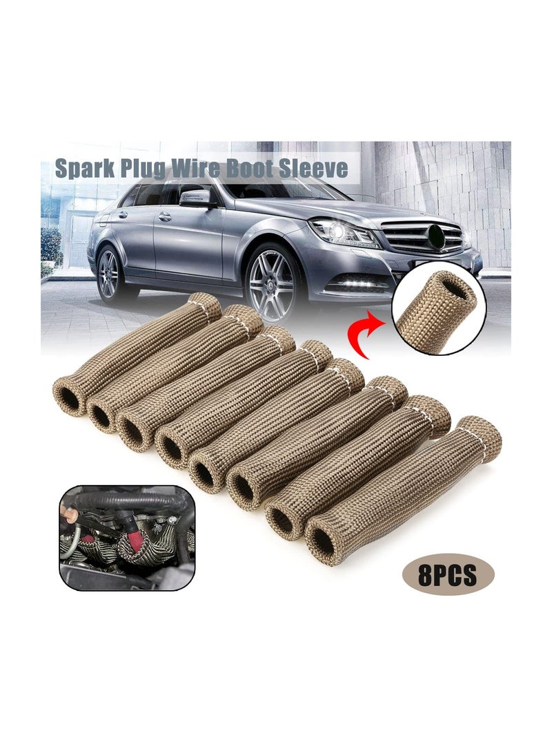 Zikra 8PCS Titanium Spark Plug Wire Boots Thermal Protection Insulator Sleeve 2500 Degree Heat shield Cover Wrap 6 inch for Car Truck Fit for SBC BBC 350 454 - Image 1