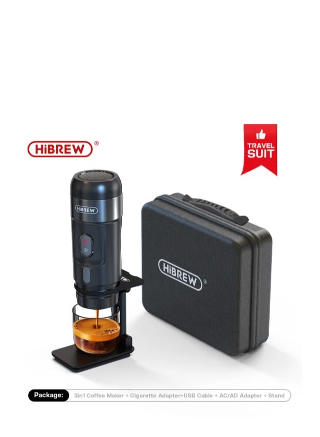 HiBREW HiBREW Portable Coffee Machine for Car & Home,DC12V Expresso Coffee Maker Fit Nexpresso Dolce Pod Capsule Coffee Powder H4A - Image 1