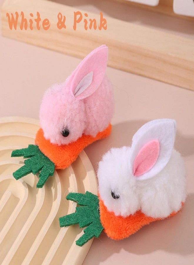 Outyua Easter Bunny Hair Clips Furry Rabbit Ears Hairpin Halloween Costume Plush Accessories for Women 4Pcs - Image 3