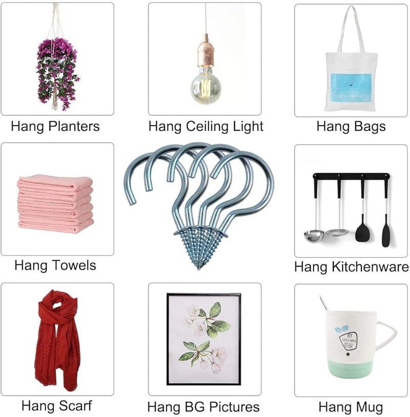 Galvanized Metal Screw On Hanger Hooks 20 Pack For Indoor Outdoor Hanging Plants - Image 4