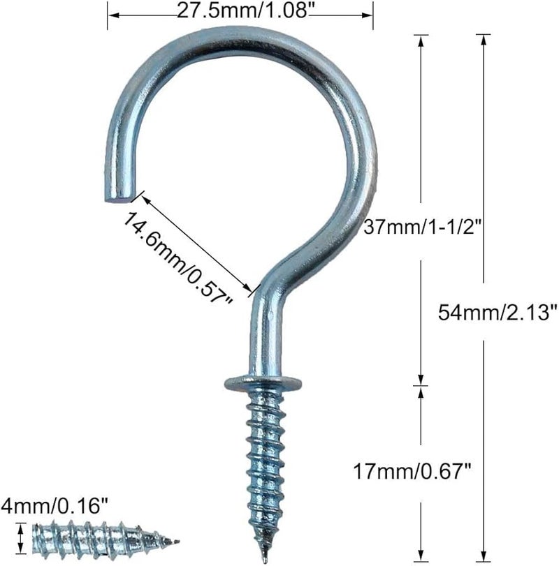 Galvanized Metal Screw On Hanger Hooks 20 Pack For Indoor Outdoor Hanging Plants - Image 3