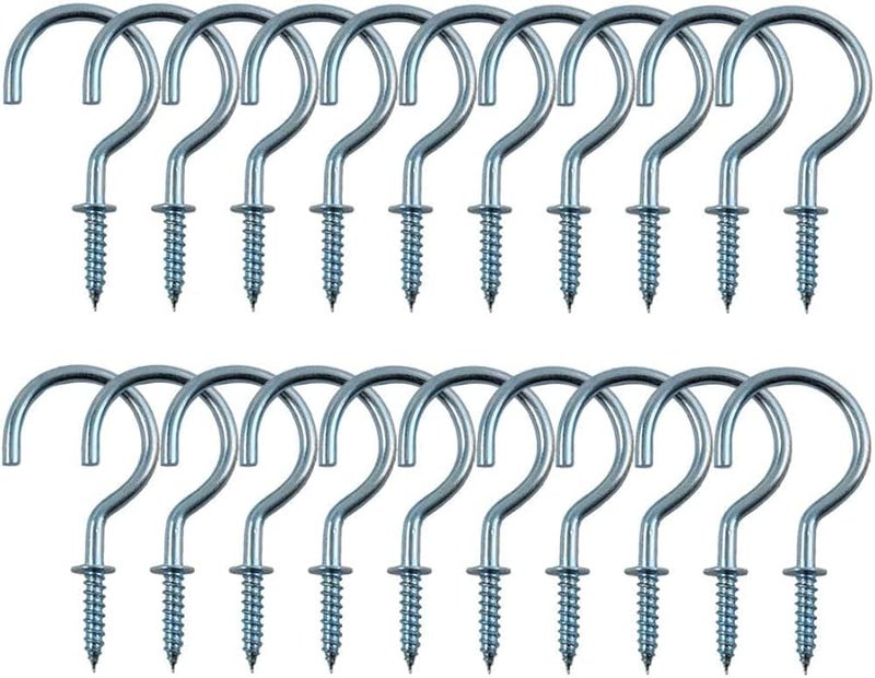 Galvanized Metal Screw On Hanger Hooks 20 Pack For Indoor Outdoor Hanging Plants - Image 1