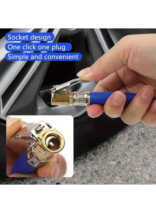 Heavy Duty Tire Inflator Hose Adapter 12.5mm Locking Air Chuck for Bike Motorcycle Pump - Image 3