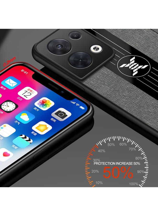 شين لي تونج جراب لهاتف OPPO Reno8 Pro مصنوع من مادة TPU المقاومة للصدمات ومزخرف بنسيج قماشي - Image 4