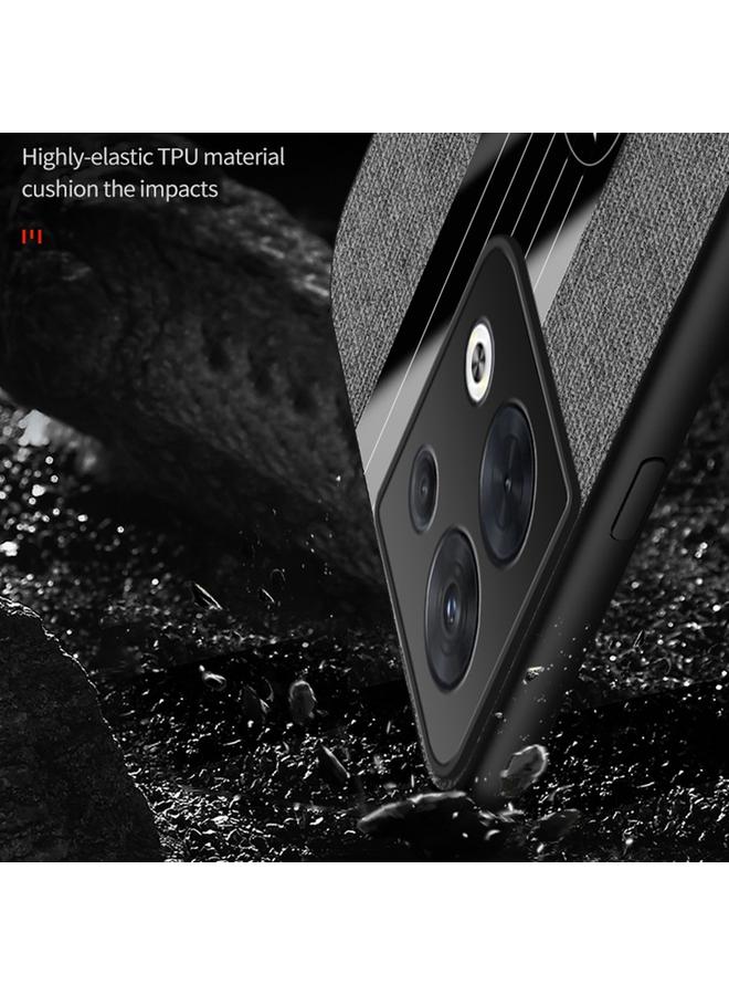 شين لي تونج جراب لهاتف OPPO Reno8 Pro مصنوع من مادة TPU المقاومة للصدمات ومزخرف بنسيج قماشي - Image 5