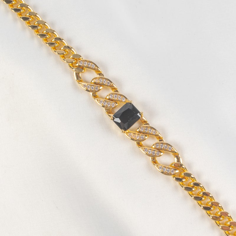 Golden Black Zirconic Chinese Gold Bracelet - Image 2