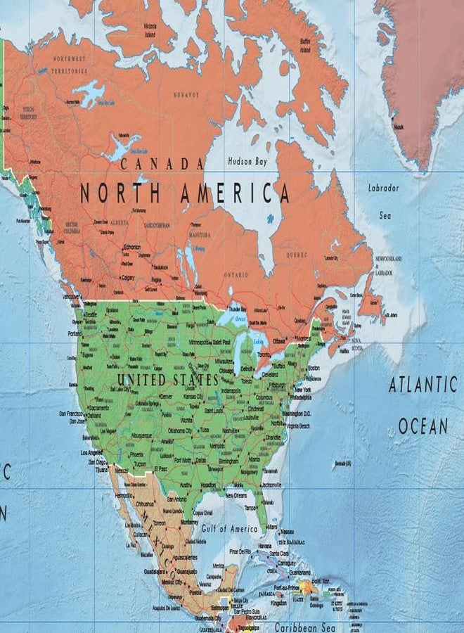 Swiftmaps 24x36 World Classic Wall Map Poster Mural Laminated - Image 2