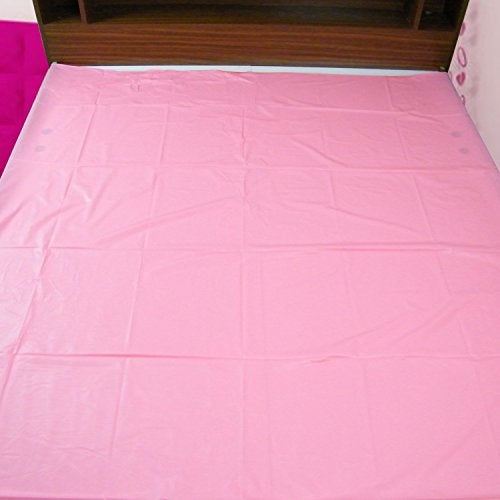 Nonibud Baby Waterproof Plastic Sheet Double Bed King Size/Baby Adult Waterproof Protection Sheet for Mattress (7.5 x 6.5 feet)- Pink - Image 3