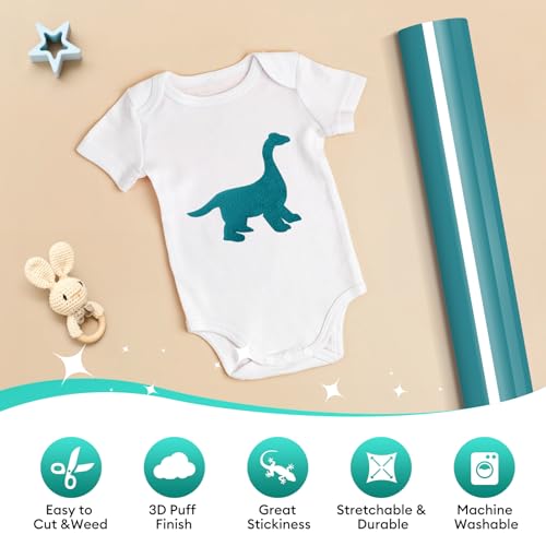 TransWonder Puff-Vinyl-Heat-Transfer - 28Pcs 3D Puff Heat Transfer Vinyl in 25 Assorted Colors for T-Shirts, 12x10 Puff HTV Vinyl Bundle for Cricut Silhouette Cameo - Image 3