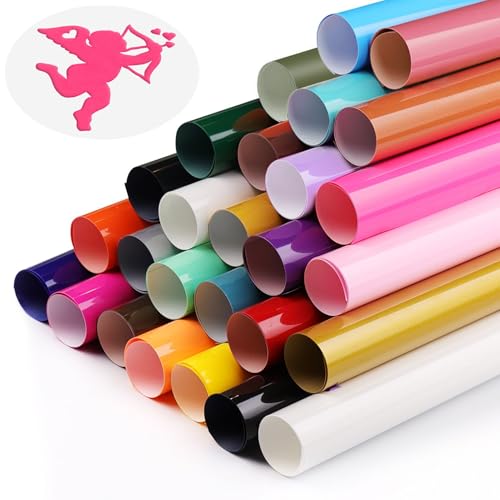 TransWonder Puff-Vinyl-Heat-Transfer - 28Pcs 3D Puff Heat Transfer Vinyl in 25 Assorted Colors for T-Shirts, 12x10 Puff HTV Vinyl Bundle for Cricut Silhouette Cameo - Image 1