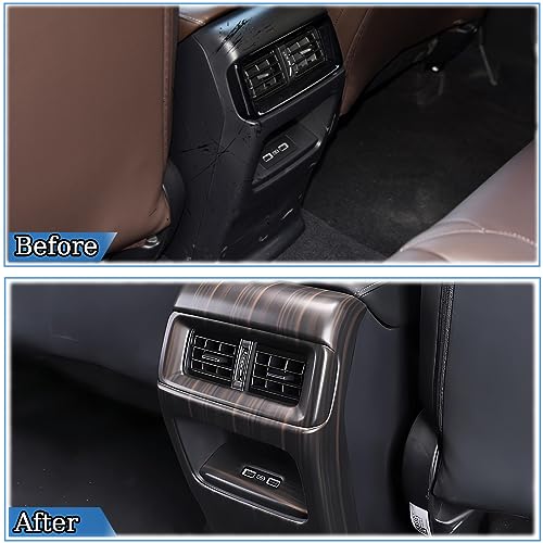 MUXEE غطاء تريم لمخرج هواء مكيف الهواء الخلفي للتحكم المركزي MUXEE لسيارة هوندا CRV CR-V 2023 2024 2025 - ملحقات داخلية رياضية بتصميم خشبي من ABS - Image 5